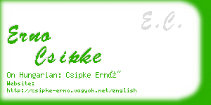 erno csipke business card